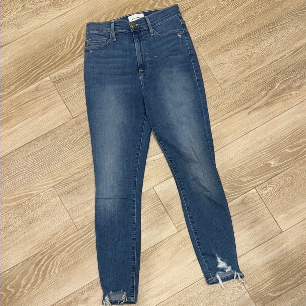 Frame Ali High Rise Cigarette in Madera Rips Size 26 - Picture 2 of 11